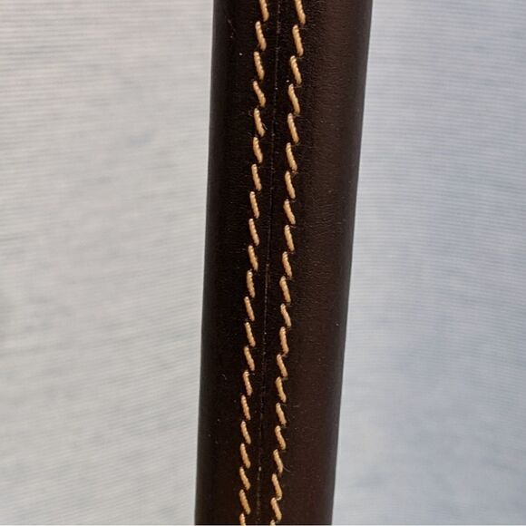 Tall candle stick holder leather like elements set of 2 candleholder - Picture 3 of 7